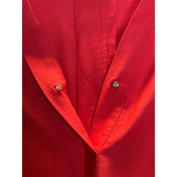 Vince Women's Size XS Red Midi Wrap Dress Short Sleeve V-Neck Poplin EUC - Picture 5 of 9